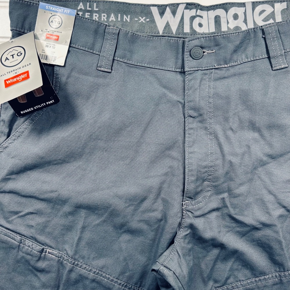 Wrangler ATG Rugged Utility Pants Mens 38x32 Charcoal Shadow Gray Straight Fit